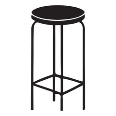 Modern Black Silhouette Stool Vector Illustration