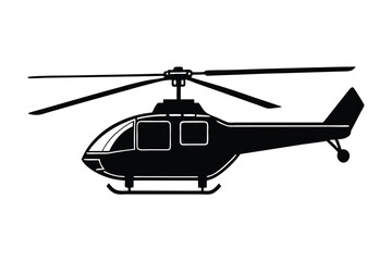 Vintage helicopter silhouette art illustration.eps