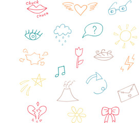Set of doodle illustrations