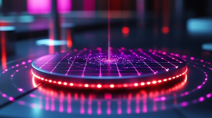 A colony counter with a futuristic interface and glowing grid overlay