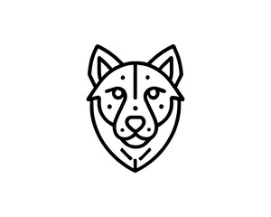 Dog lines outline logo design icon symbol vector illustration.
