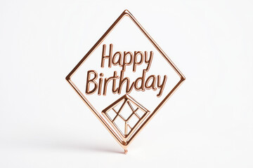 Elegant rose gold cake topper with geometric design enhances birthday celebrations and adds a modern touch