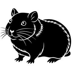 Hamster Silhouette vector with white background