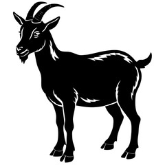 Goat Silhouette vector with white background