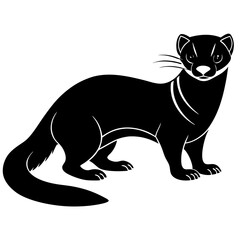 Ferret Silhouette vector with white background