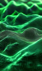 a green wavy surface with green lines