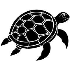 Turtle Silhouette vector with white background