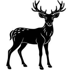 Deer Silhouette vector with white background