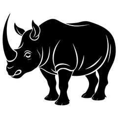 Rhinoceros Silhouette vector with white background