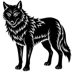Wolf Silhouette vector with white background