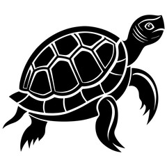 Turtle Silhouette vector with white background