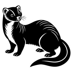 Ferret Silhouette vector with white background