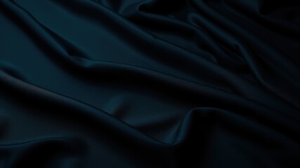 Obraz premium Dark Teal Fabric Draped in Elegant, Smooth Waves for a Luxurious Background