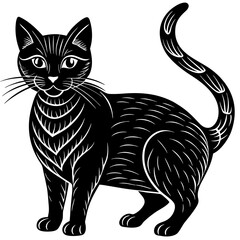 Cat Silhouette vector with white background