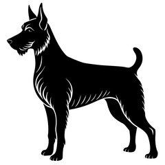 Dog Silhouette vector with white background