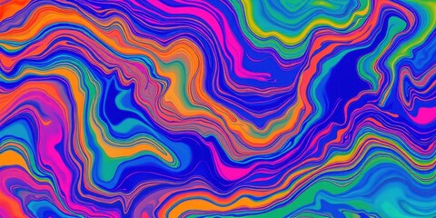Fototapeta premium Vibrant Swirls of Color An Abstract Liquid Marble Design in Neon Hues