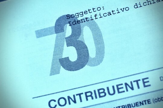 Florence, Italy, January 25th , form of "dichiarazione dei redditi 730" italian tax declaration