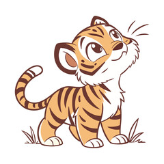Tiger cub clip art illustration