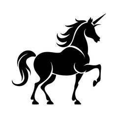 Majestic Unicorn Silhouette – Striking Black Fantasy Artwork