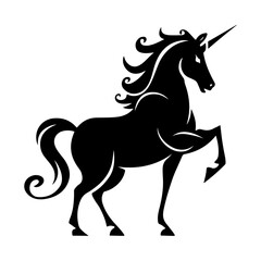 Majestic Unicorn Silhouette – Striking Black Fantasy Artwork