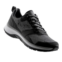 Isolated Black and Gray Athletic Shoe
