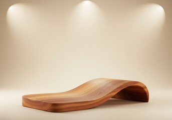 Modern Wooden Display Stand Product Photography Background