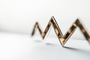 Growing graph made of tinted glass represents market trends in a modern workspace emphasizing financial growth and data analysis