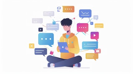 Fototapeta premium Social network concept - vector illustration
