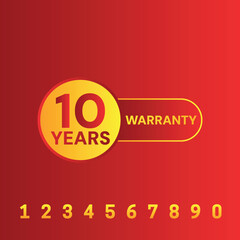 Limited Warranty Collection Badge with different numbers red background