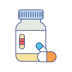 pill bottle icon, pill bottle vector illustration-simple illustration of pill bottle, perfect for pill bottle logos and icons