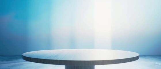 Empty space with spotlight on a round platform.