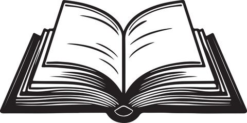 open book icon silhouette design vector art illustration