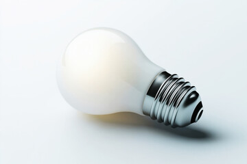 LED light bulb illuminating a clean white background, showcasing modern design and energy efficiency features in high detail