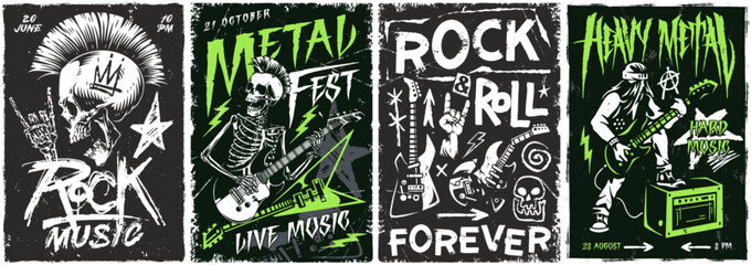 Rock music celebration with metal and punk themes