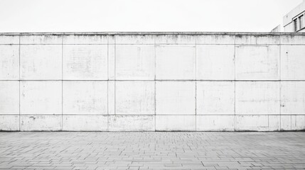 Minimalist concrete wall with textured surface and empty foreground, ideal for urban design concepts
