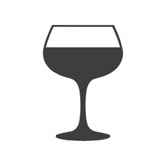 Elegant Black and White Drink Glass Vector