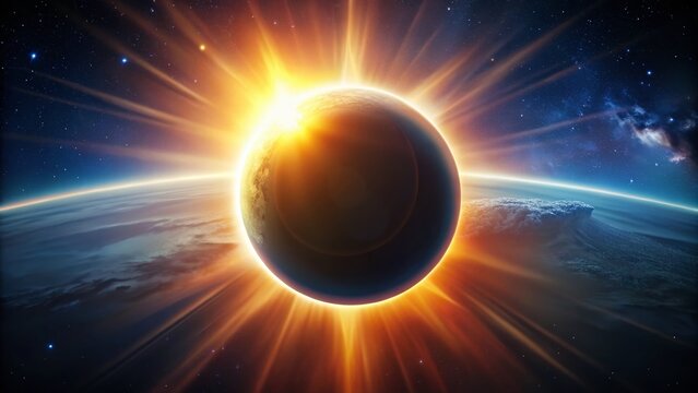 Total Solar Eclipse: Moon Obscuring Sun - Celestial Event Photography