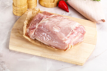 Raw uncooked pork meat loin