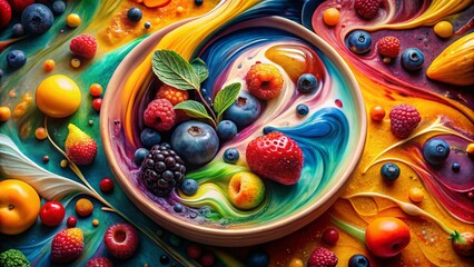 Fototapeta premium Vibrant Abstract Food Background - Colorful Culinary Art