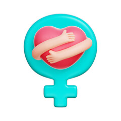 Women Symbol, International Women's Day, 3d rendering.
