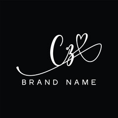 CZ Handwritten initial letter with love . CZ simple signature vector logo with Hart shape variation, beauty, photography letter logo design. C Z