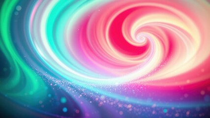 Fototapeta premium Abstract swirling cosmic nebula with vibrant pastel colors and glittering particles