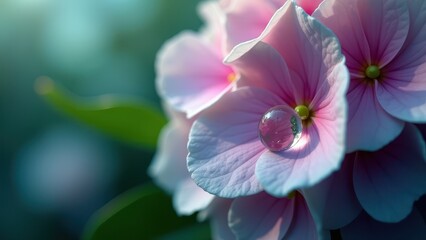 Fototapeta premium Close-up of pink and purple hydrangea flowers 