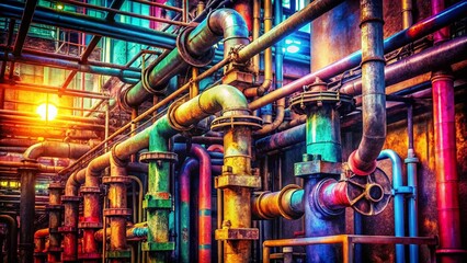 Vintage Colorful Pipes Abstract Background Stock Photo