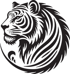 tiger face silhouette victor design with white background. 