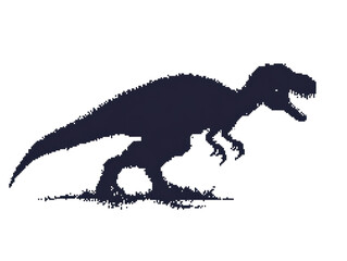 Obraz premium Isolated Pixelated Dinosaur Silhouette