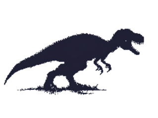 Isolated Pixelated Dinosaur Silhouette