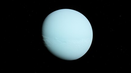 Fototapeta premium A digitally rendered image of Uranus, showcasing its pale blue atmosphere and subtle cloud bands against a dark space backdrop.