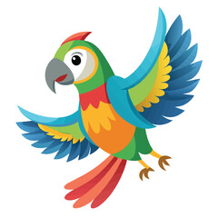 Fototapeta premium Photo of a parrot full body eating isolated on a background.
