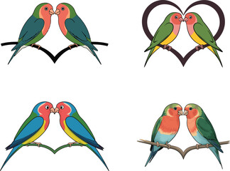 set of love bird for valentines day